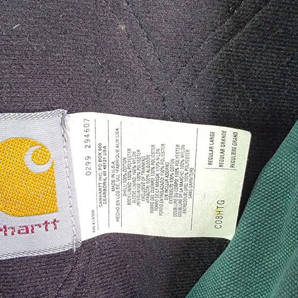 Carhartt C08HTG Vintage Union USA Santa Fe Ranch Corduroy Collar Green Coat L - Picture 13 of 16